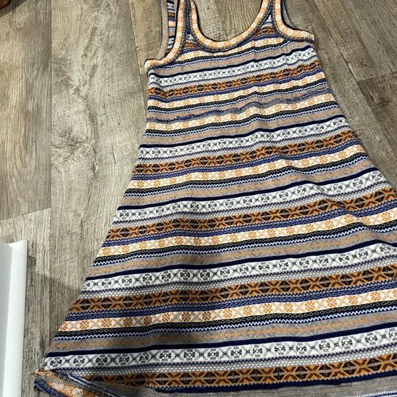 Free People Fair Isle Nordic Geometric Sweater Dress - Wool Blend M - Picture 7 of 14